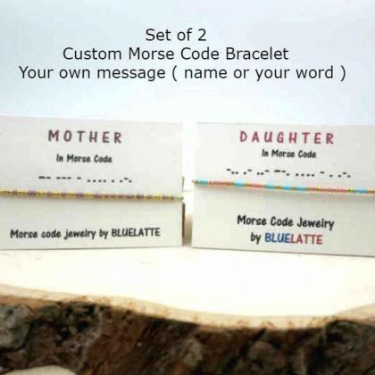 Set Of 2 Morse Code Bracelets Mother And Daughter..