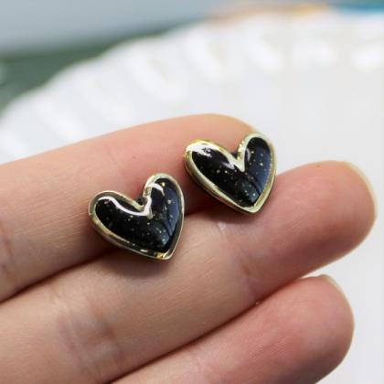 Heart Polymer Clay Stud Earrings